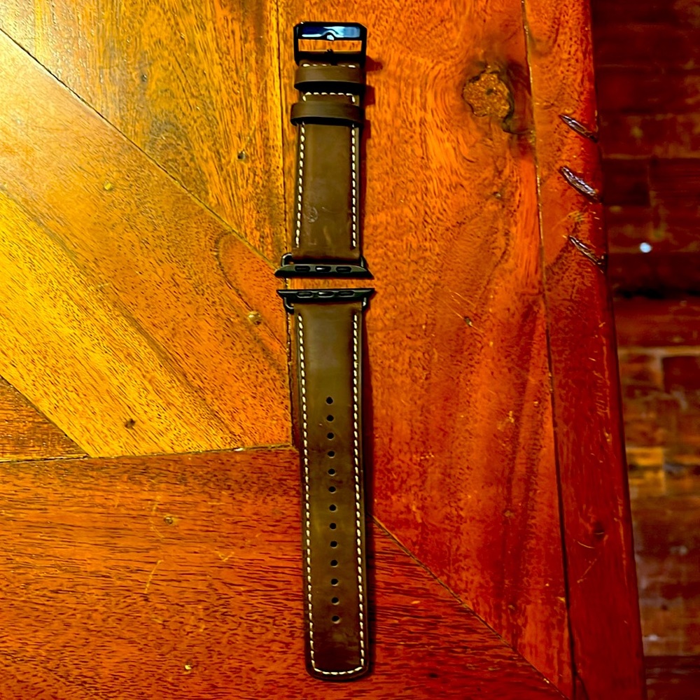 Leather band for Apple Watch.